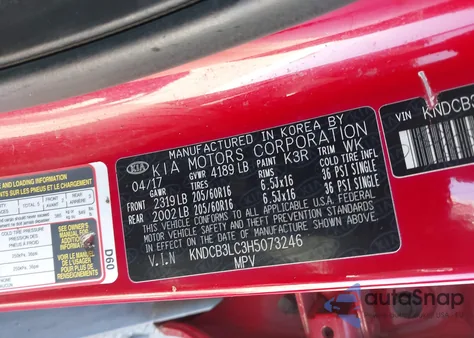 2017 Kia Niro Lx from USA, damaged, VIN KNDCB3LC3H5073246